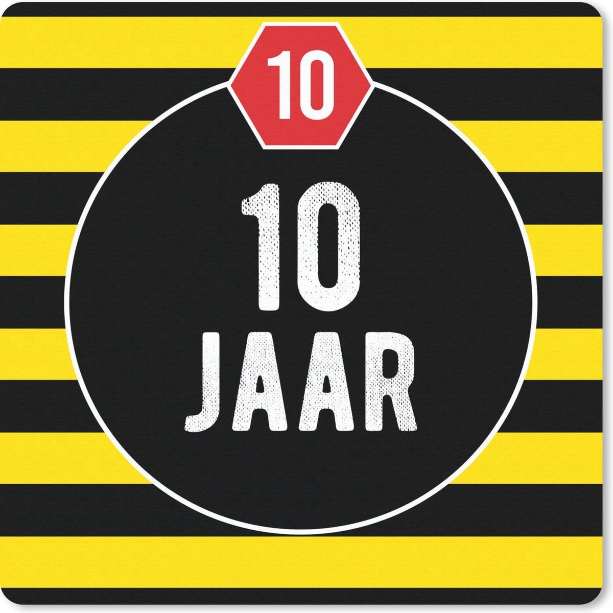 Muismat 20x20 cm - Mousepad Jubileum - Verjaardag - 10 Jaar - Muismatten