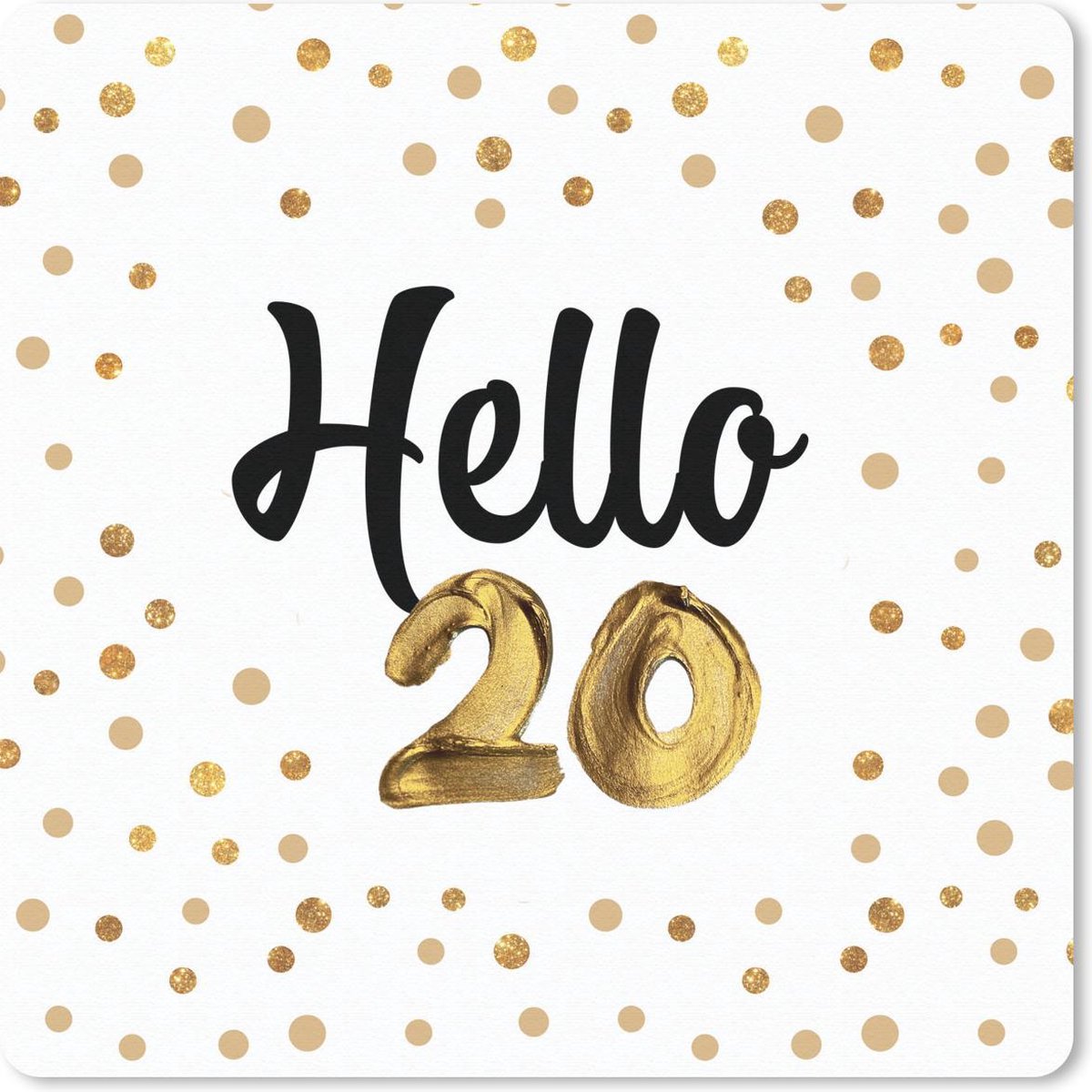 Muismat 20x20 cm - Mousepad Decoratie - 20 Jaar - Stip - Muismatten