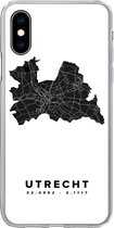 Geschikt voor iPhone X hoesje - Utrecht - Nederland - Kaart - Wit - Siliconen Telefoonhoesje