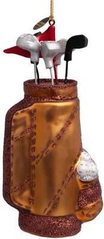 Sac de golf marron décoration de Noël en Verres H15cm