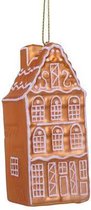 Ornament glass gingerbread canal house H9cm