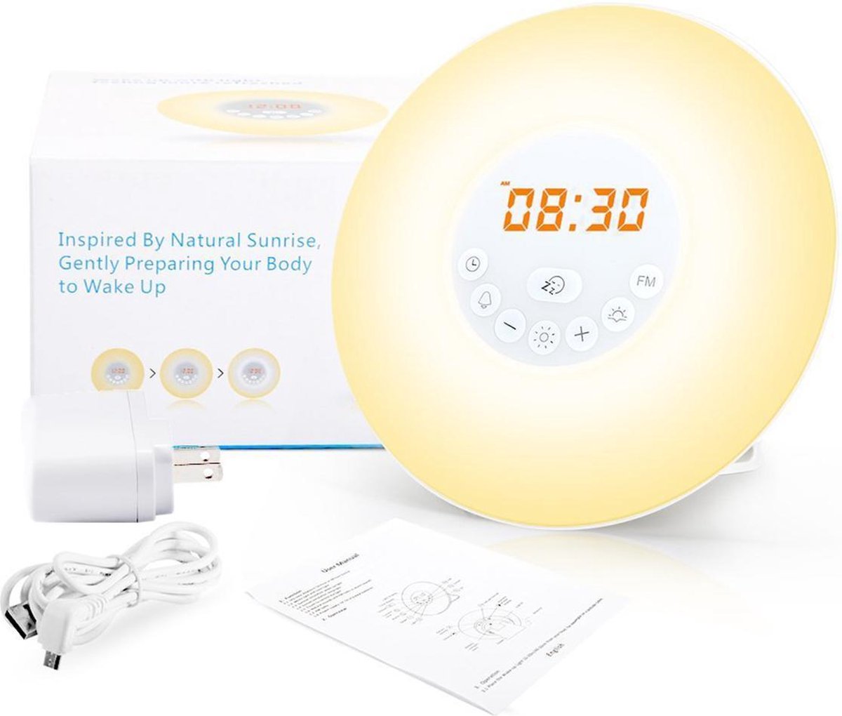Wake-up Light Zonsopgang Beurer WL 65 Wake-up Light - Zonsopgangwekker, Nachtlampje En Draadloze Oplader In één Zonsopgang Simulatie Wekker
