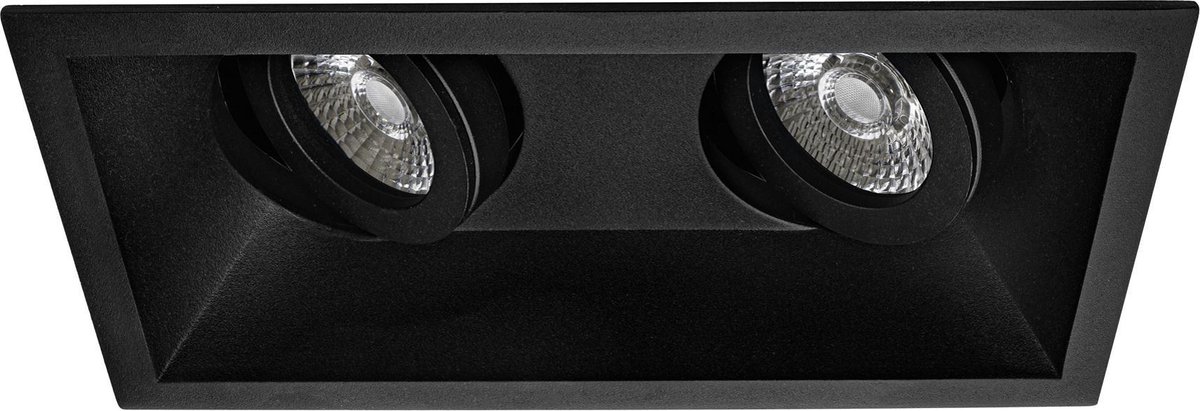 Premium Inbouwspot Loets Zwart Verdiepte dubbele spot Koel Wit (4000K) Met Philips LED