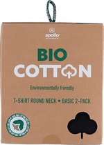 T-SHIRTS BIO COTTON BASIC 2-PACK ROUND NECK BLACK - M