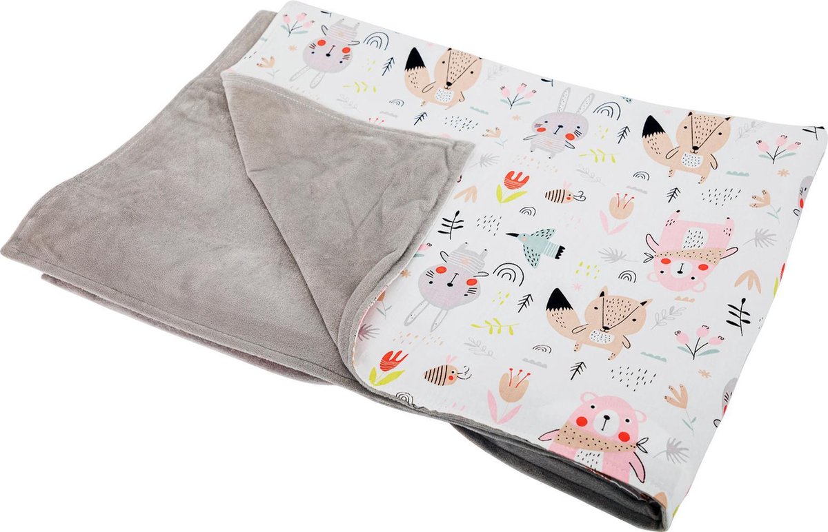 Simply Cosy Verzwaringsdeken Hoes Roze Dieren - 100 x 150 - Geschikt voor Simply Cosy Roze Bosdieren