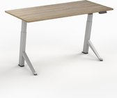Worktrainer - YDesk - Zit sta bureau - Elektrisch - Memory display - 120x80 cm - Zilver/Midden eiken