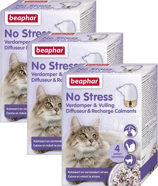 Beaphar No Stress Verdamper Met Vulling Kat - Anti stressmiddel - 3 x 30 ml