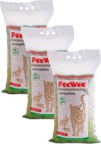 Granulés de bois de litière pour chat PeeWee - 3 x 14 L