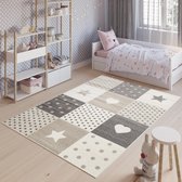 Tapiso Fiesta Vloerkleed Beige Sterren Duurzaam Tiener Kinderkamer Tapijt Maat - 60x110