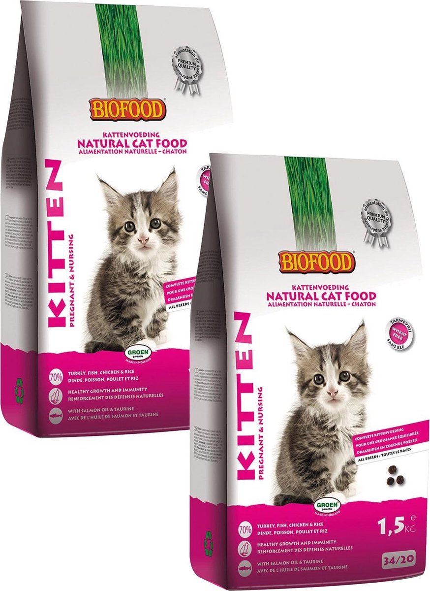 Biofood Bf Ncf Kitten Pregnant&Nursing - Kattenvoer - 2 x Kalkoen Vis Kip 1.5 kg