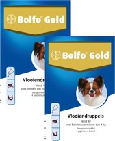 Bolfo Gold Hond 40 - Anti vlooienmiddel - 2 x 4 stuks 0 - 4 Kg