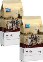 Carocroc 3-Mix - Nourriture pour chats - 2 x 2 kg