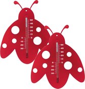 Nature Muurthermometer - Lieveheersbeestje - Thermometer - 2 x Rood