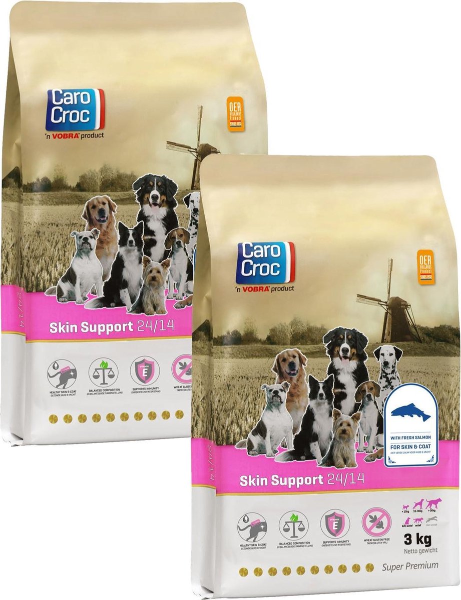 Carocroc Skin Support Gevogelte&Vis&Rijst - Hondenvoer - 2 x 3 kg
