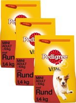 Pedigree Adult Mini Menu - Rund - Hondenvoer - 3 x 1.4 kg