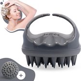 Jollify® Siliconen Haarborstel & Scalp Massager – Hoofdhuid Massage Borstels – Anti Roos Shampoo Borstel & Hoofdhuid Borstel - Grijs