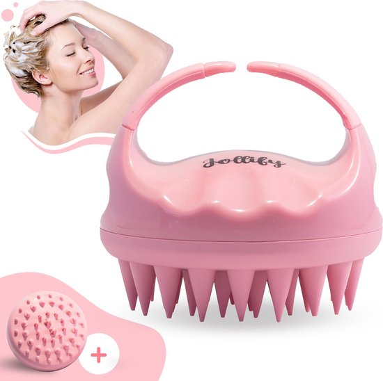 Jollify® - Haarborstel - Scalp Massager - Scalp Brush - Premium Siliconen - Haar Borstel - Hair Brush - Haarverzorging - Anti Roos - Haargroei - Hoofdhuid Massage - Roze