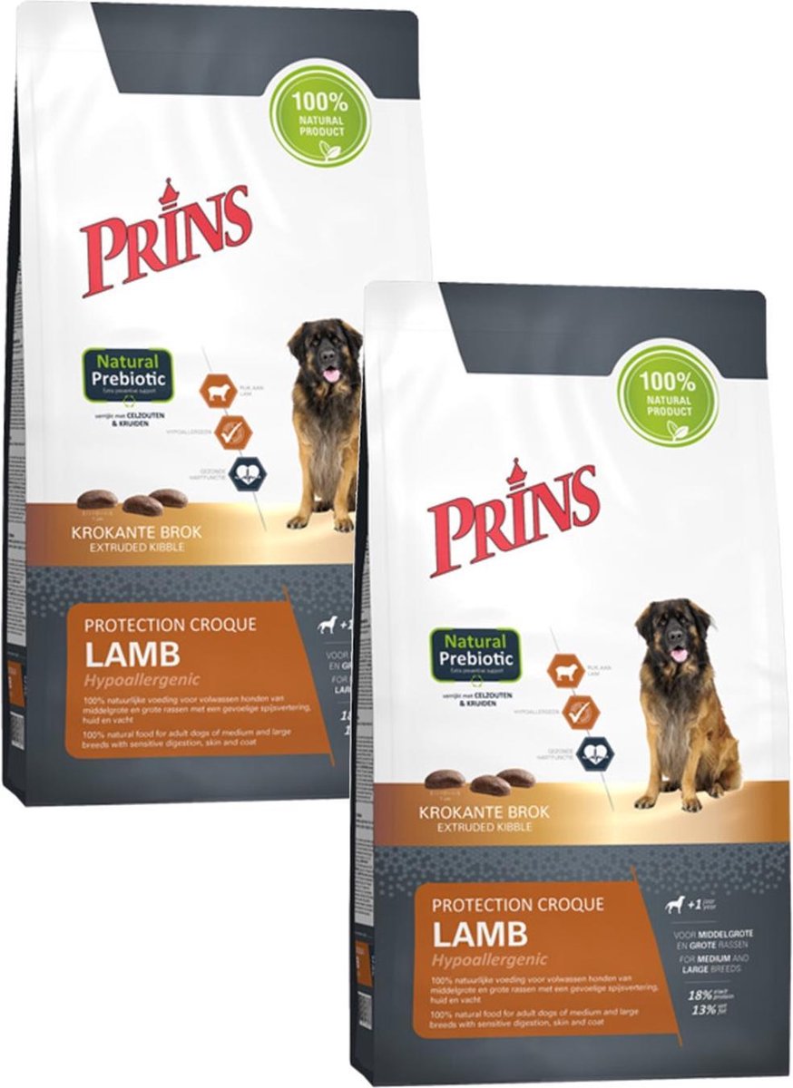 Prins Prins Protection Croque Lamb Hypoallergenic Lam - Hondenvoer - 2 x 10 kg