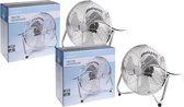 Homestyle Ventilator Vloer Model - Ventilator - 2 x Ø30 cm Chroom Zwart