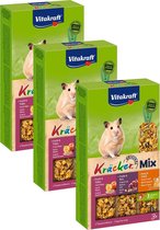 Cracker hamster Vitakraft - 3 en 1 musli, miel et fruits - 3 St à 3 St - Snack Hamster