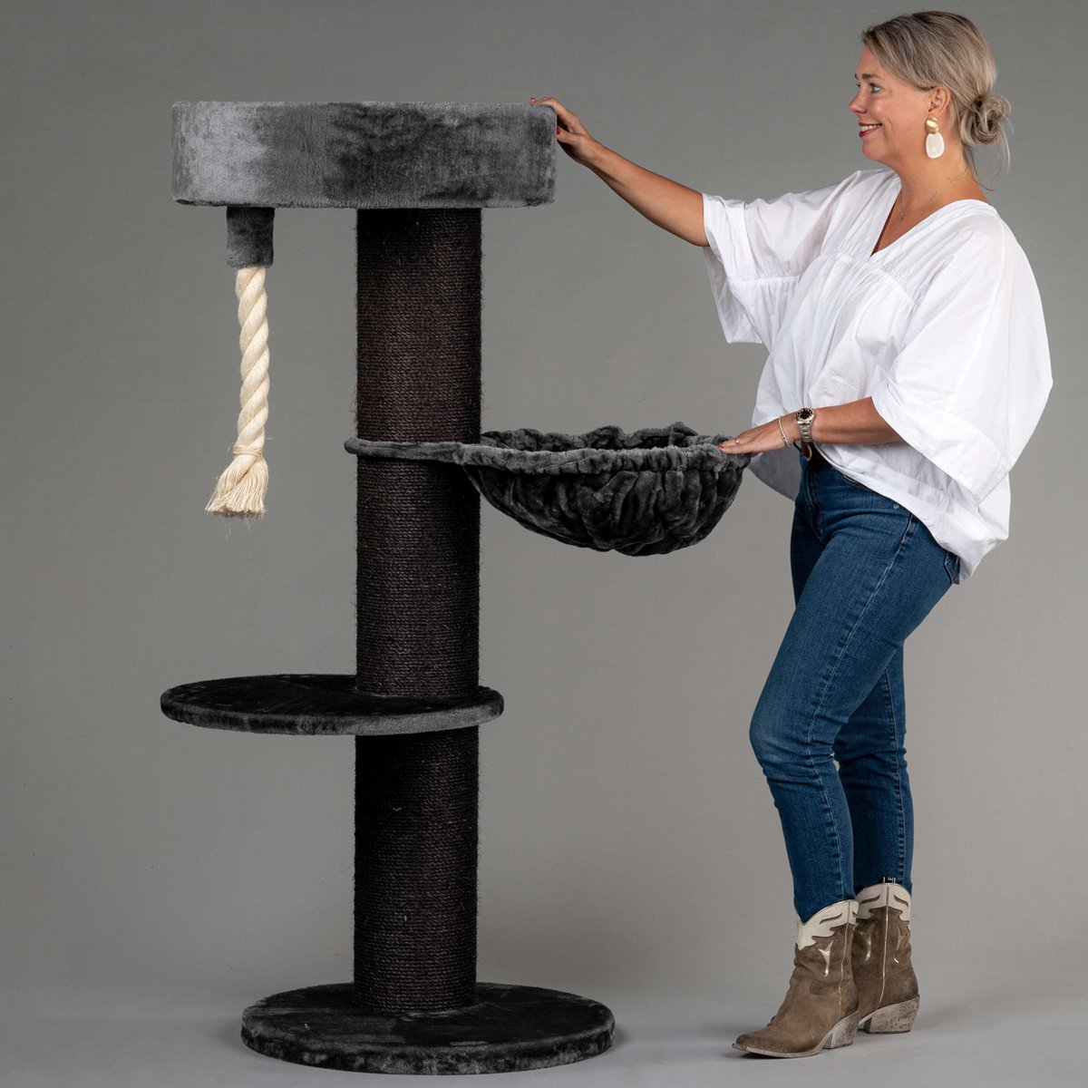 Krabpaal voor Grote Katten Maine Coon Sleeper de Luxe Blackline Donkergrijs Antraciet van RHRQuality