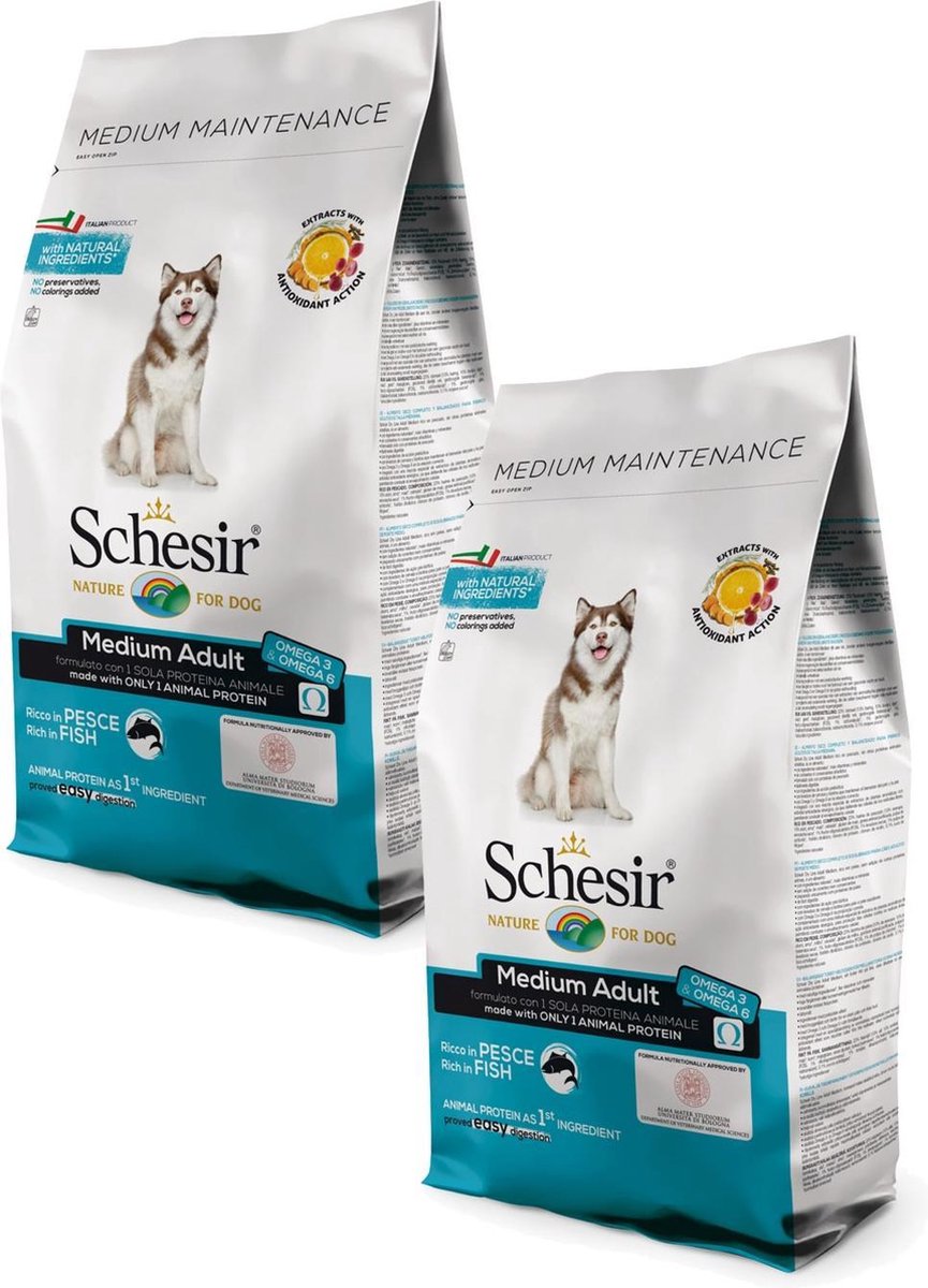 Schesir Medium Adult Fish - Hond - Droogvoer - 2 x 3 kg