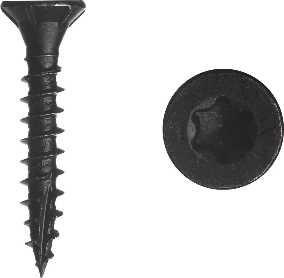 Wovar Zwarte Schroeven Verzinkt 4 x 25 mm Torx 20 met Snijpunt | 100 Stuks  | Houtschroeven | bol.