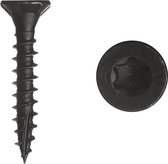 Wovar Zwarte Schroeven Verzinkt 4 x 25 mm Torx 20 met Snijpunt | 100 Stuks | Houtschroeven