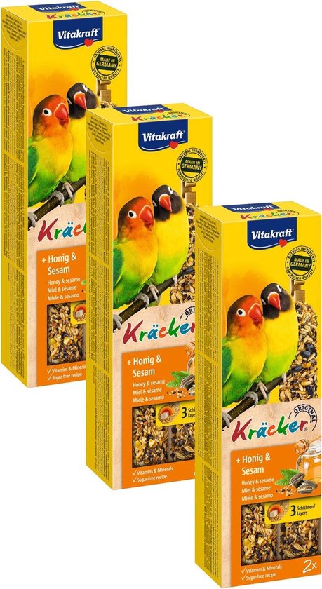 Vitakraft Agapornis Kracker 2 stuks - Vogelsnack - 3 x Honing