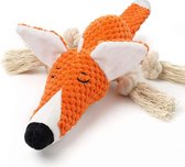 Peluche chien Renard - Peluche chiot - Oreilles froissées - Avec couinement - Oranje - 36 cm