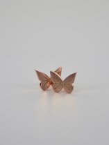 Oorbel stud vlinder - rose goud