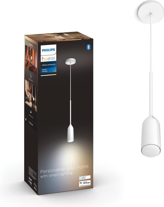Fysica mist Cyberruimte Philips Hue Devote hanglamp - White Ambiance - Wit - Bluetooth | bol.com