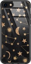 iPhone 8/7 hoesje glass - Counting the stars | Apple iPhone 8 case | Hardcase backcover zwart
