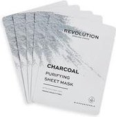Biodegradable Purifying Charcoal Sheet Mask - A set of face masks with black charcoal