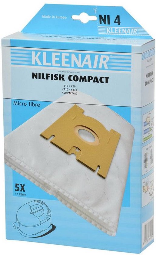 Kleenair Microvezel stofzuigerzakken - scheurbestendig - vochtbestendig - 25 stuks + 5 filters
