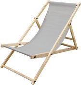 ECD Germany opvouwbare houten ligstoel, 3 ligstanden, tot 120 kg, lichtgrijs, ligstoel tuin ligstoel relax ligstoel strand ligstoel opvouwbare stoel, voor de tuin, terras en balkon