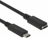 USB C verlengkabel - 1 meter - Zwart - Data en charging functie - Allteq