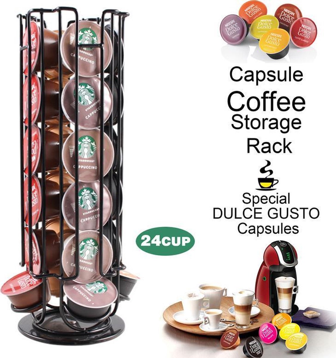 TDR-Draaibare Dolce Gusto capsulehouder 24st zwart