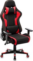 MILO GAMING Indy M2 Gaming Stoel - Gamestoel met Hoofdsteun - Zwart met rood