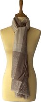 Kasjmier sjaal beige - sjaal met licht zichtbaar Paisley patronen – 100% kasjmier