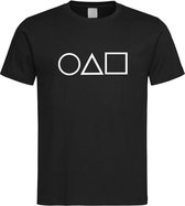 Zwart T-Shirt met “ Squid Game “ logo Wit Size S