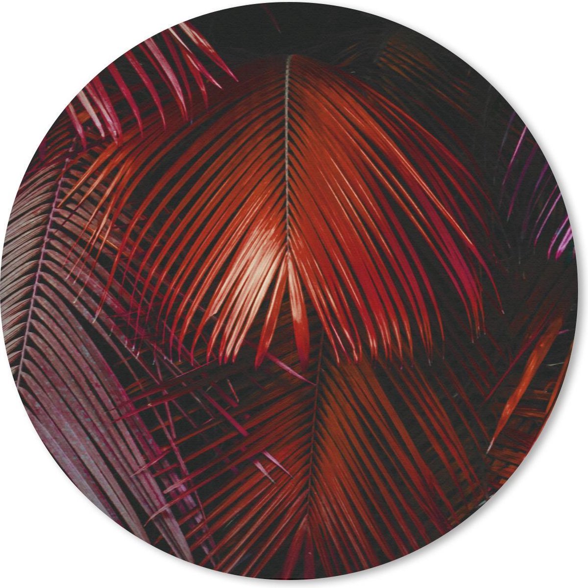 Muismat rond 30x30 cm - Mousepad Jungle - Design - Kleuren - Bladeren - Ronde muismatten