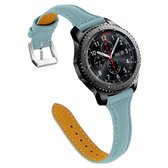 Smartwatch bandje - Geschikt voor Samsung Galaxy Watch 3 45mm, Gear S3, Huawei Watch GT 2 46mm, Garmin Vivoactive 4, 22mm horlogebandje - PU leer - Fungus - Vrouwelijk - Blauw