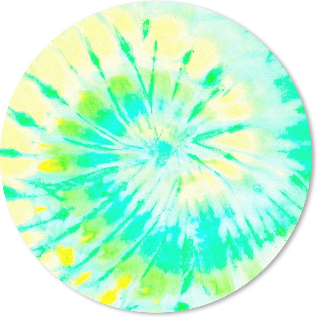 Muismat rond 30x30 cm - Mousepad Zomer - Tie dye - Geel - Ronde muismatten