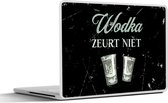 Autocollant pour ordinateur portable - 10,1 pouces - Vodka - Verres à shot à liqueur - Assiettes Proverbes - Cadeau pour femme - Cadeau pour mari