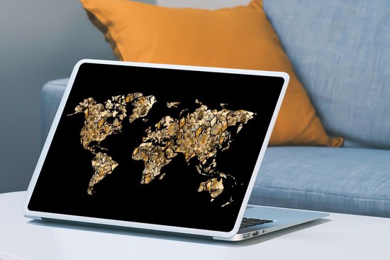 Sticker ordinateur portable - 17,3 pouces - Wereldkaart - Serpent - Design