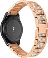 Bracelet de montre intelligente - Convient pour Samsung Galaxy Watch 46 mm, Samsung Galaxy Watch 3 45 mm, Gear S3, Huawei Watch GT 2 46 mm, Garmin Vivoactive 4, bracelet de montre 22 mm - Acier inoxydable - Fungus - Glamour - Or rose