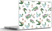 Laptop sticker - 13.3 inch - Dinosaurus - Patroon - Kinderkamer - Jongens - Meisjes - Kids - 31x22,5cm - Laptopstickers - Laptop skin - Cover