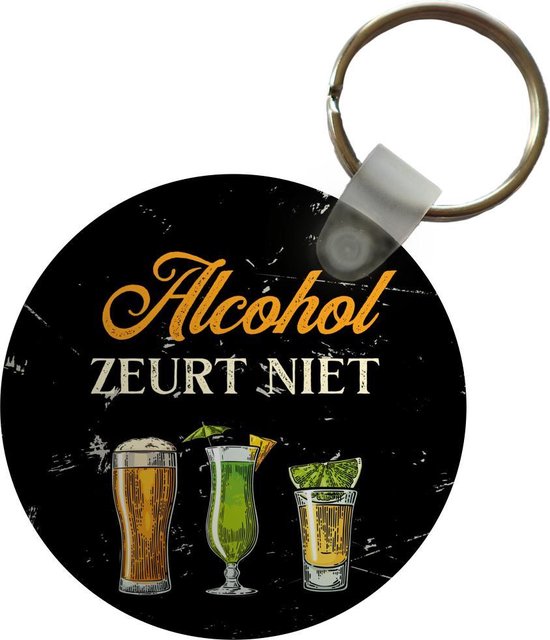 Sleutelhanger - Alcohol - Drank - Glazen - Plastic - Rond -  Uitdeelcadeautjes -... | bol.com