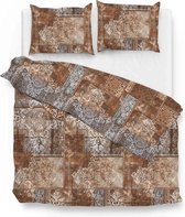 Zo! Home Burton Dekbedovertrek - Flanel - Eenpersoons - 140x200/220 cm - Brown